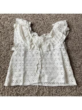 Love Shack Fancy Women’s Antique White Cruise Top Size XS $295